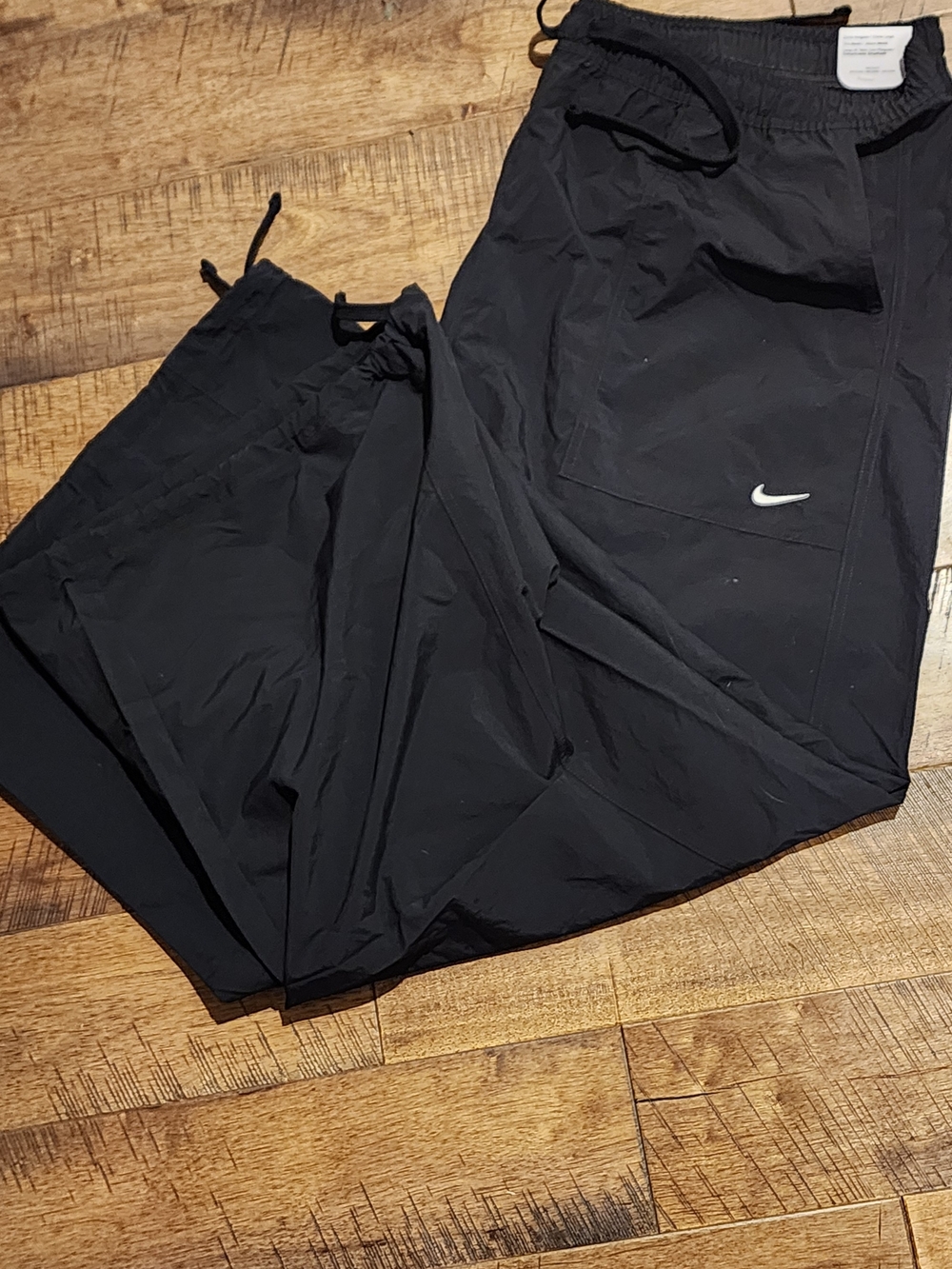 Nike Women's Black Athletic Wide Leg Oversized Track Pants